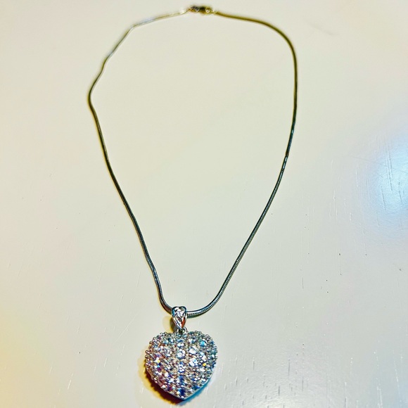 Sparkling Sterling Silver Cubic Zirconia Locket Necklace - Picture 4 of 9